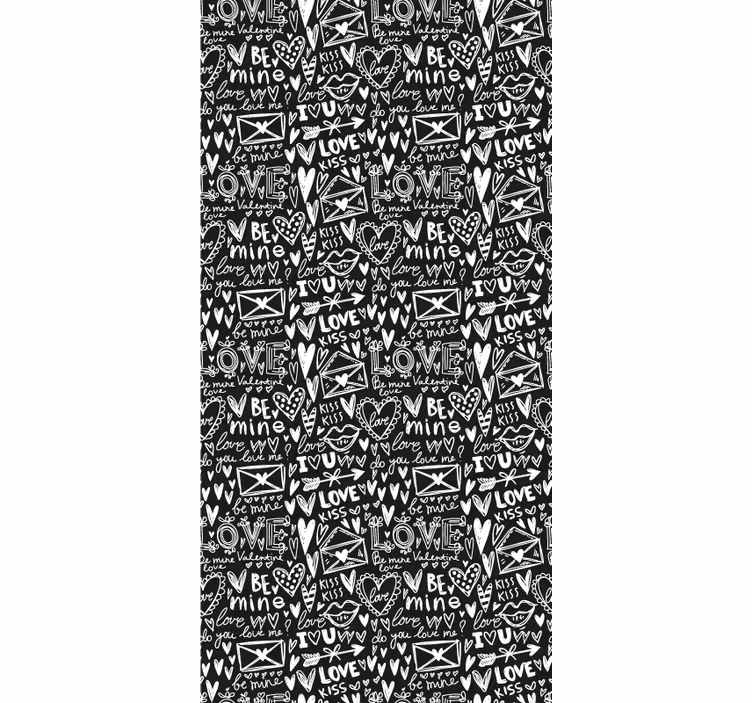 Valentine's Doodle lettering wallpaper - TenStickers