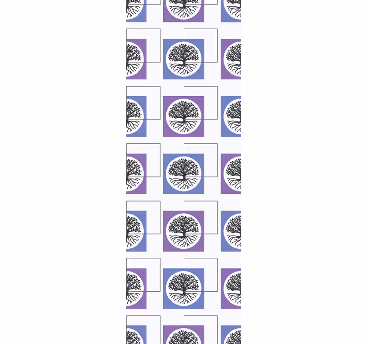 Geometric Tree Design wall paper in bedroom - TenStickers