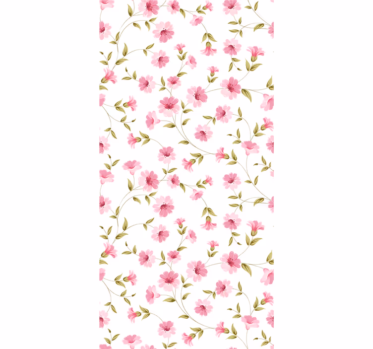 Blooming flower pattern wallpaper - TenStickers