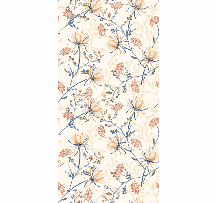 Botanical floral vintage style wallpaper - TenStickers