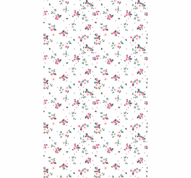 Pinky flower pattern wallpaper - TenStickers
