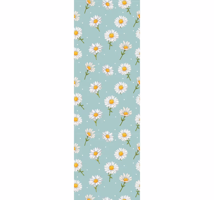 Daisy Field Pattern flowers wallpaper - TenStickers