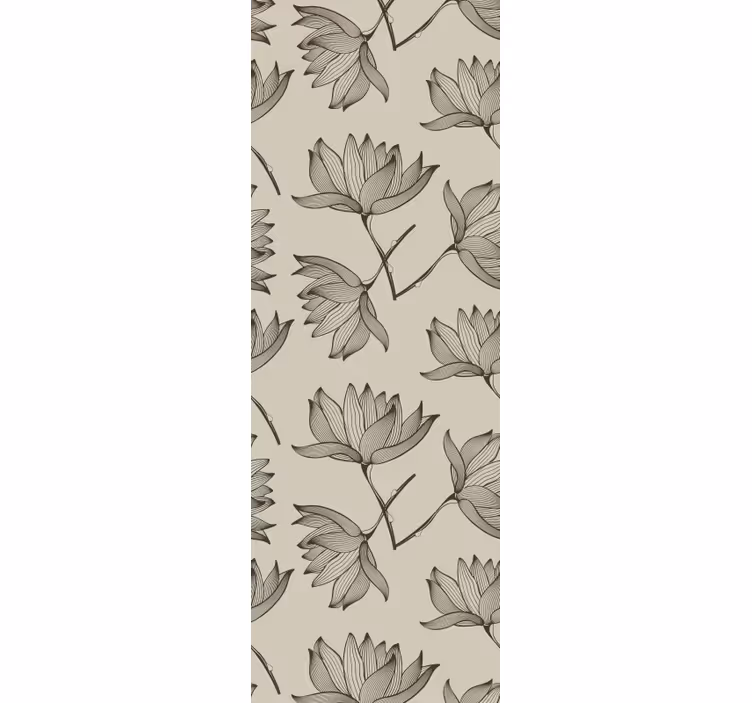 Outlined Floral flowers wallpaper - TenStickers