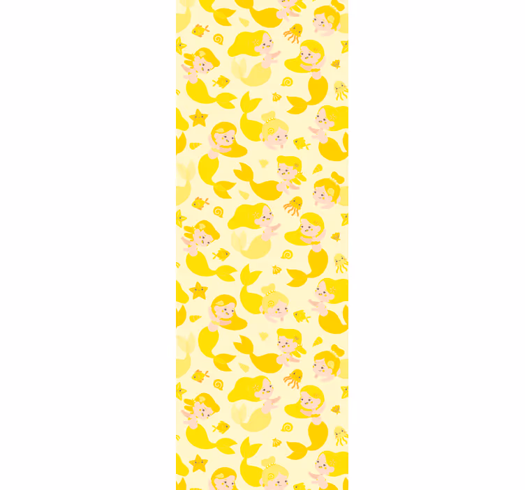Mermaid child yellow smiling children wallpaper - TenStickers