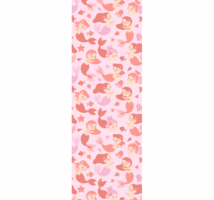 Mermaid child pink smiling children wallpaper - TenStickers