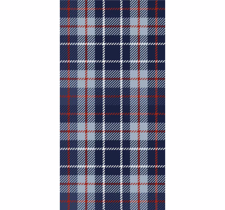 Blue and red tartan living room wallpaper - TenStickers