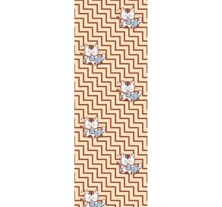 Geometric Feline Motif cats wallpaper - TenStickers