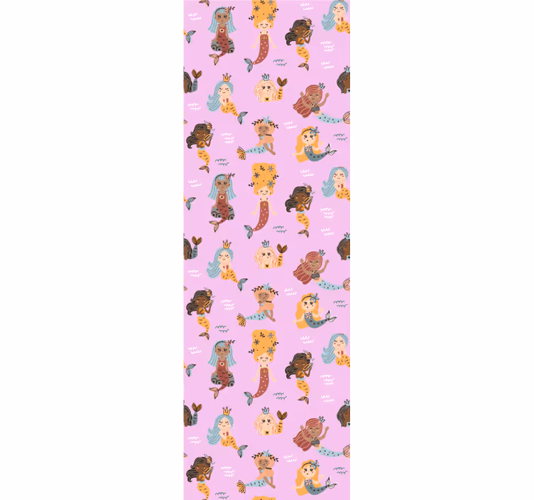 Mermaid Illustration nursery room wallpaper - TenStickers