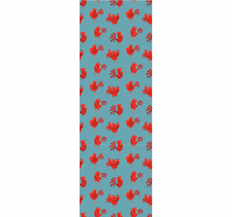 Red Roosters Pattern animals wallpaper - TenStickers
