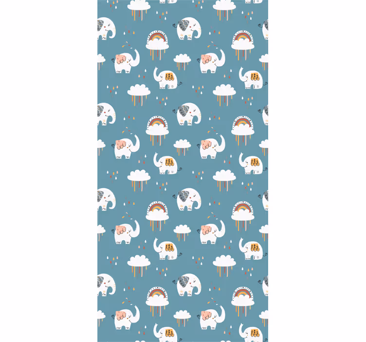 Playful Elephant Parade elephants wallpaper - TenStickers