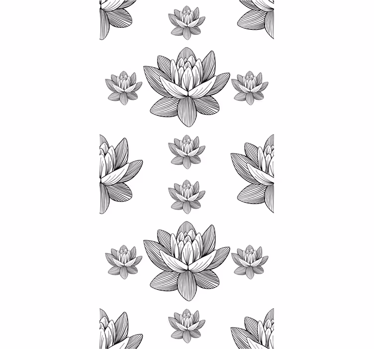 Lotus Blossom Pattern flowers wallpaper - TenStickers