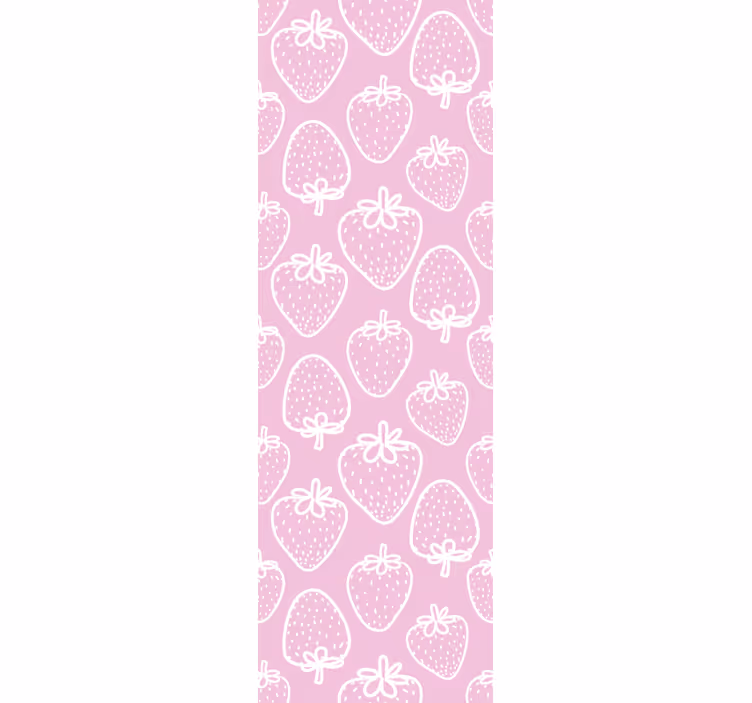Polka Dot Strawberries pink wallpaper - TenStickers