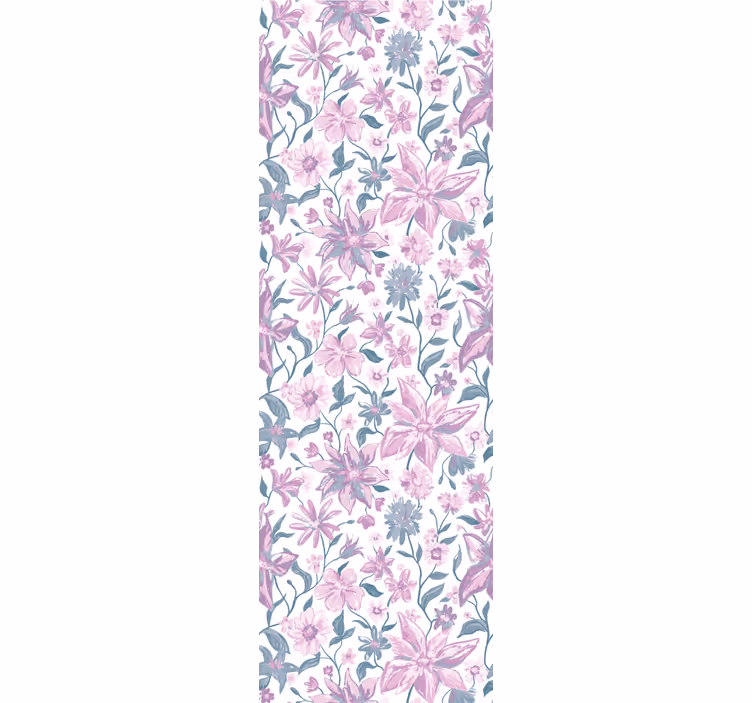 Pink and grey roses flower wallpaper - TenStickers