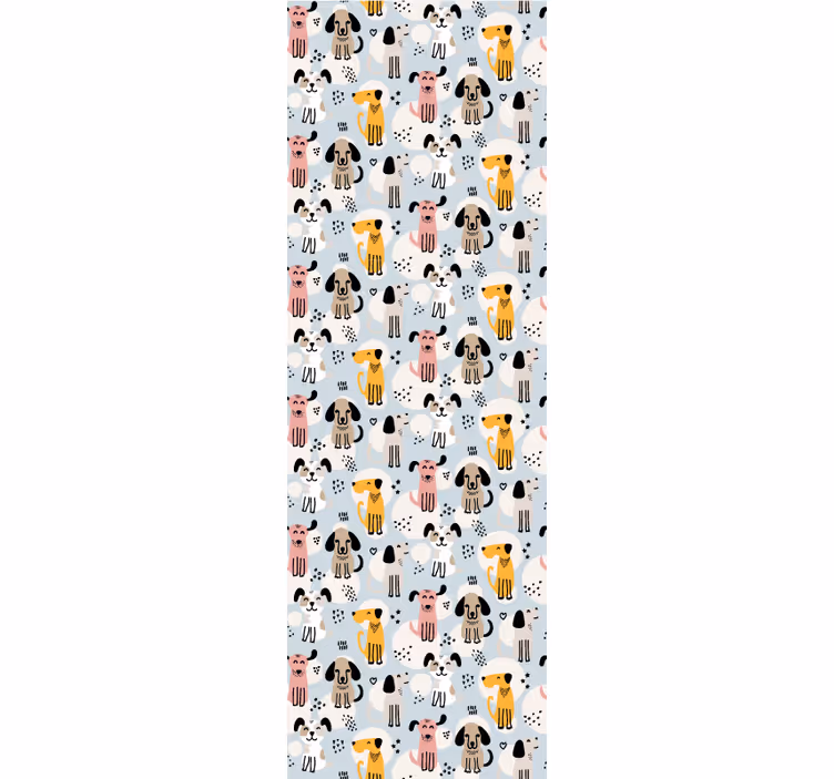 Canine Pattern Play cute dog wallpaper - TenStickers