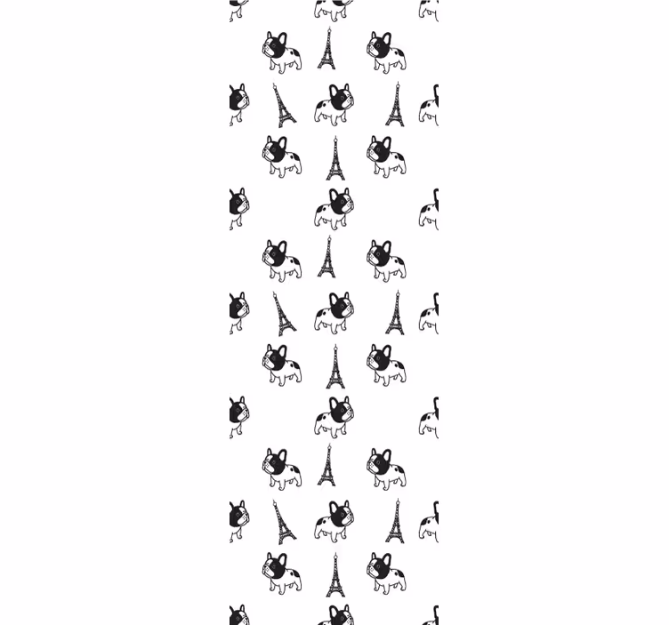 Parisian Pooches cute dog wallpaper - TenStickers