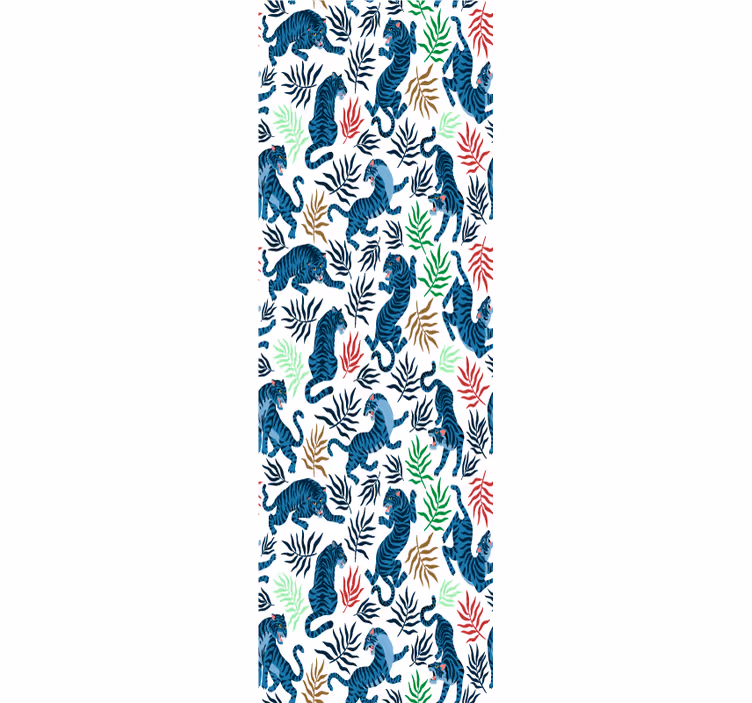 Tropical Tiger Motif animals wallpaper - TenStickers