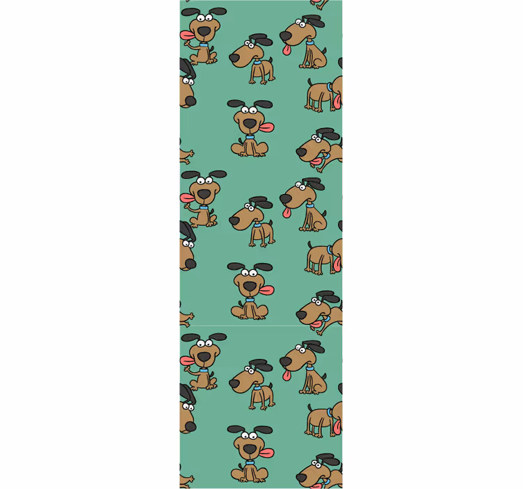 Canine Cartoon Fun cute dog wallpaper - TenStickers