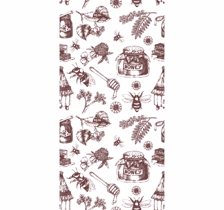 Rustic Apiary Sketch animals wallpaper - TenStickers