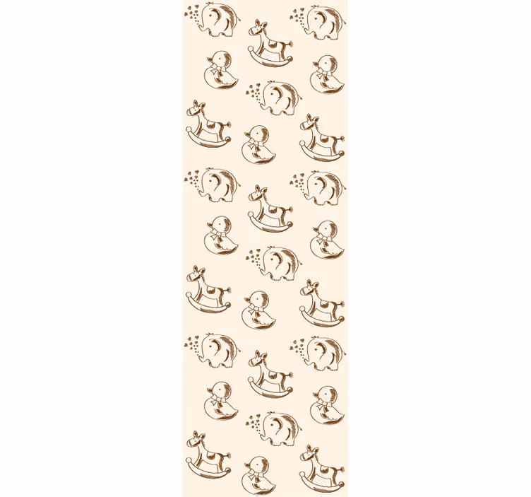 Playful Animal Sketches nursery room wallpaper - TenStickers