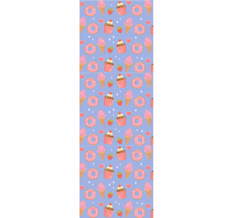 Sweet Dessert Pattern nursery room wallpaper - TenStickers