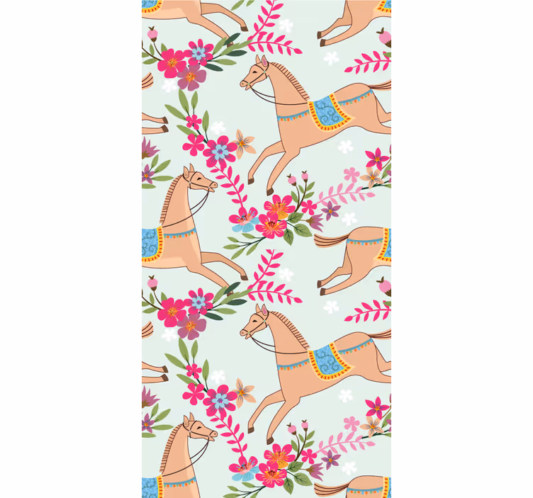 Equestrian Blossoms animals wallpaper - TenStickers