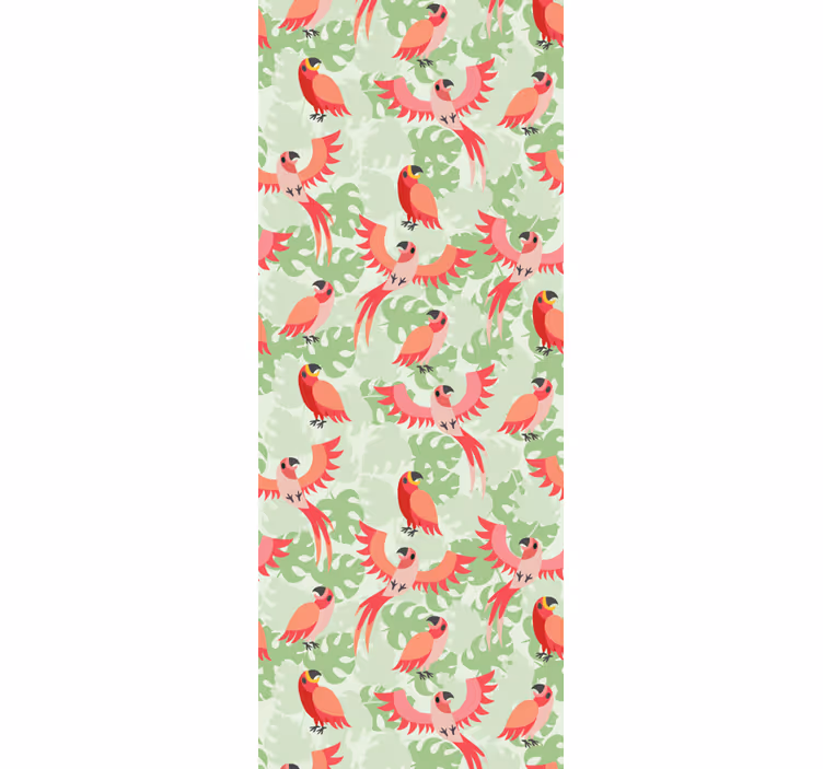 Parrot Pattern birds in wallpaper - TenStickers