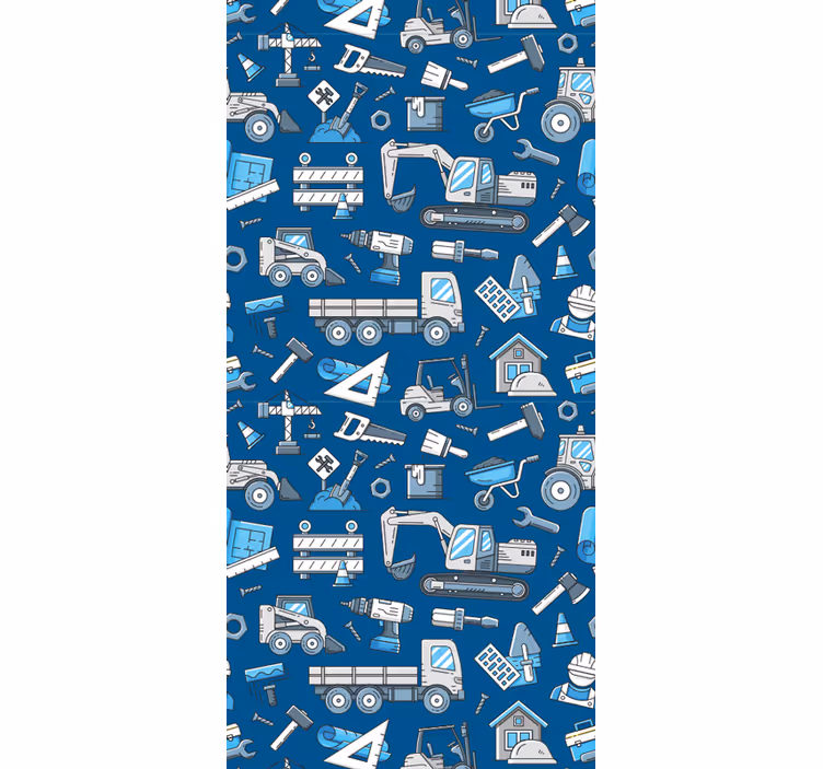 Construction Playtime nursery room wallpaper - TenStickers