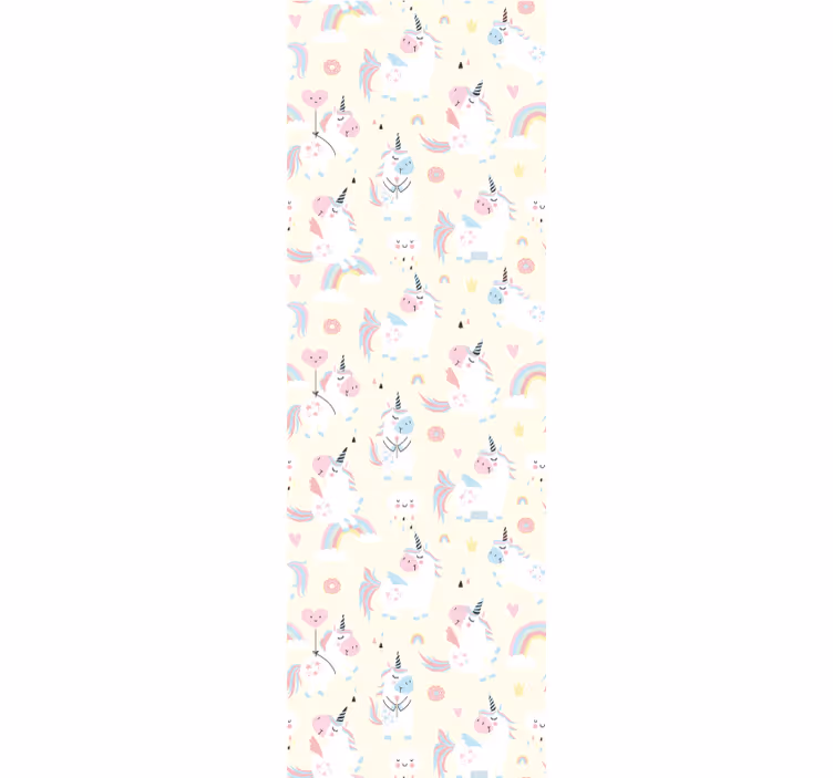 Unicorns and Rainbows nursery room wallpaper - TenStickers