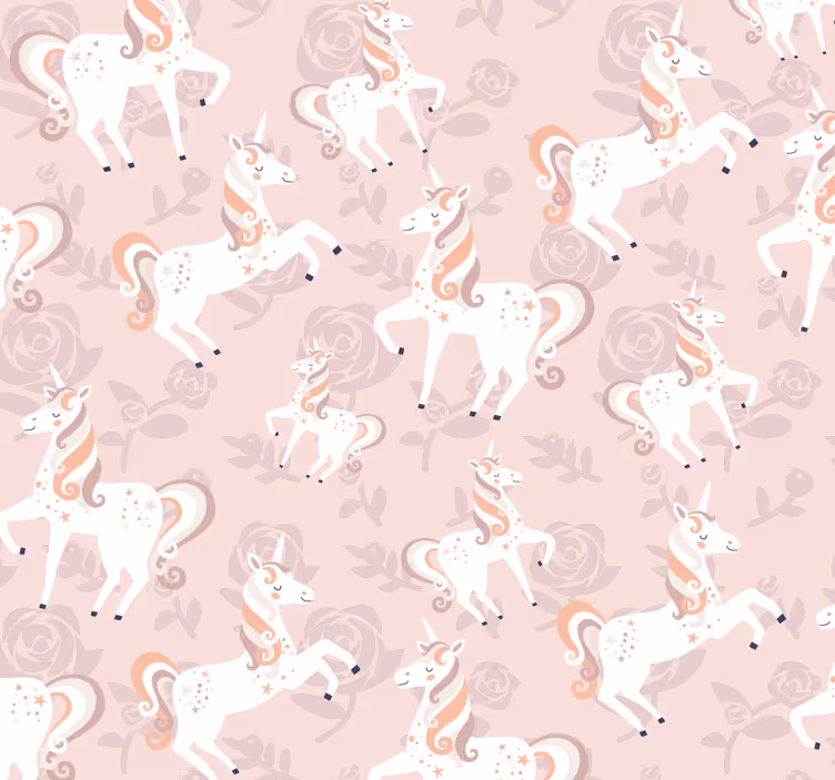 Unicorn Pattern butterflies wallpaper - TenStickers
