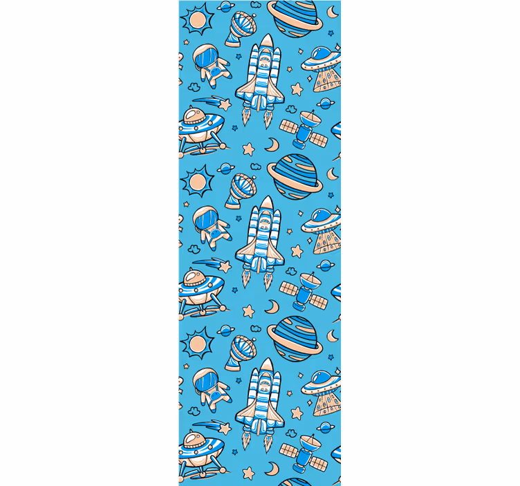 Wallpaper childrens room space exploration adventure - TenStickers