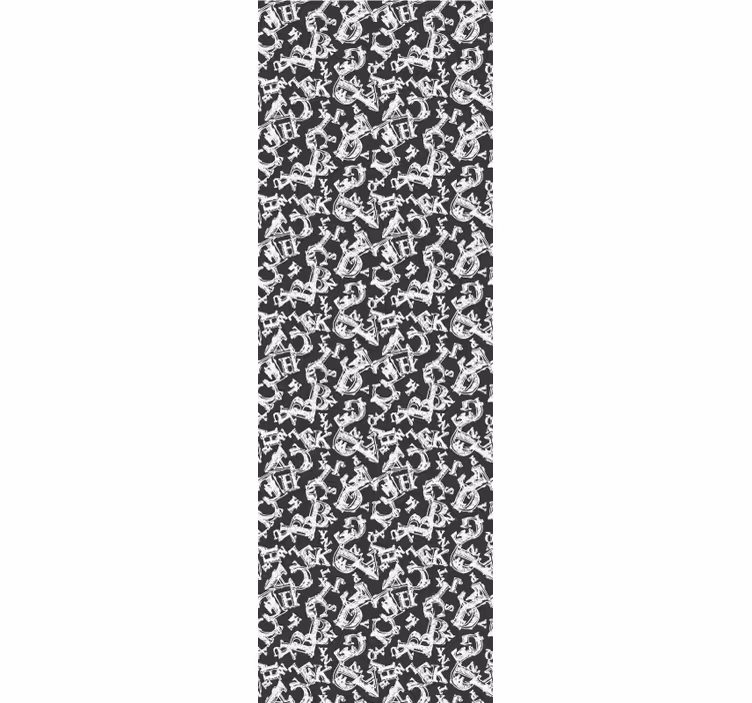 Vintage style letters on black Letter Wallpaper - TenStickers