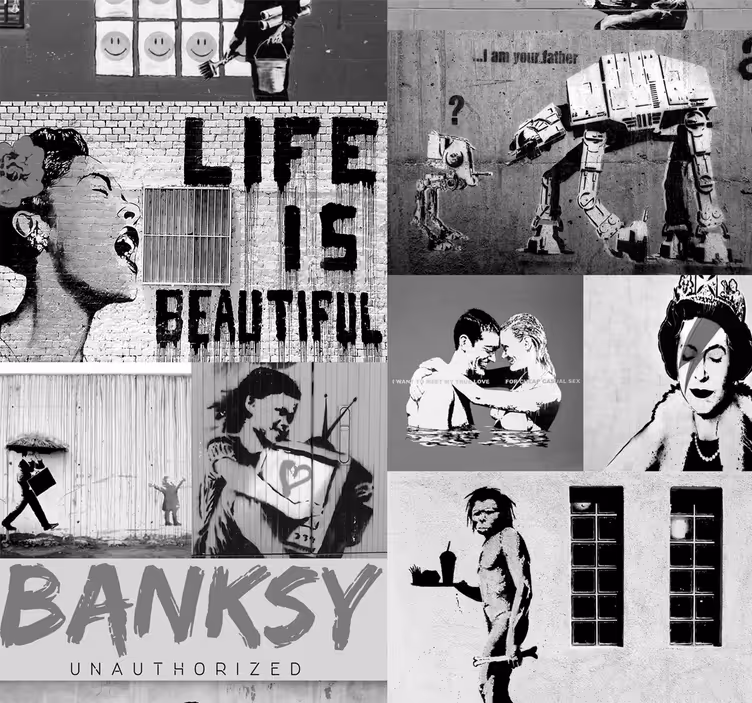 Urban Street Collage art wallpaper - TenStickers