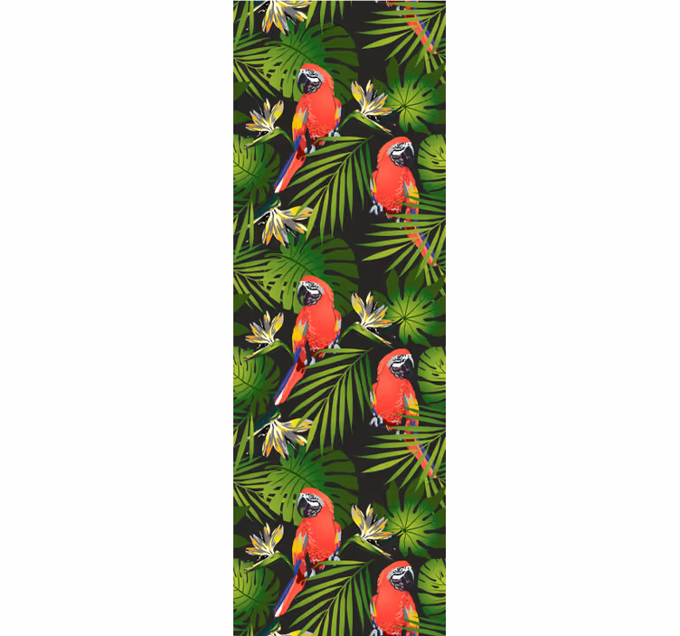 Tropical Parrots Pattern parrots wallpaper - TenStickers