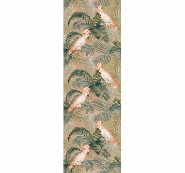 Tropical Parrot Print living area wallpaper - TenStickers