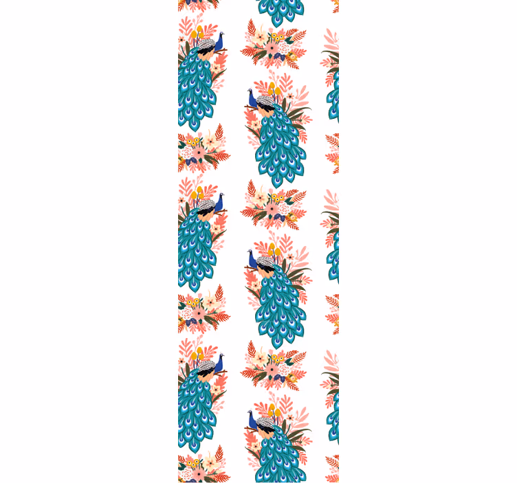 Peacock Motif birds in wallpaper - TenStickers