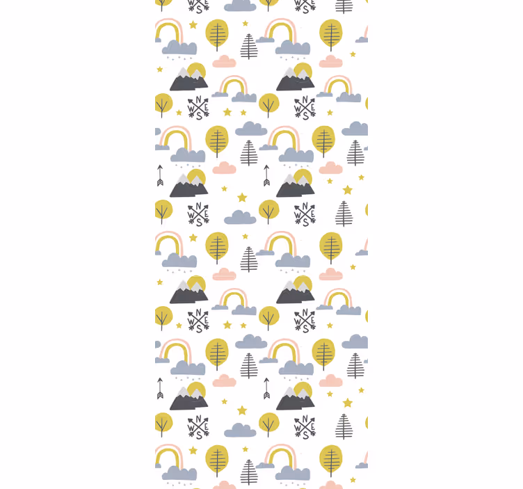 Playful Nature Scene wallpaper childrens room - TenStickers