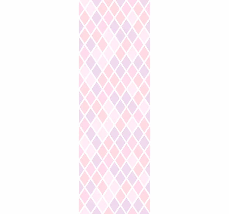 Pink and white rhombuse design square wallpaper - TenStickers