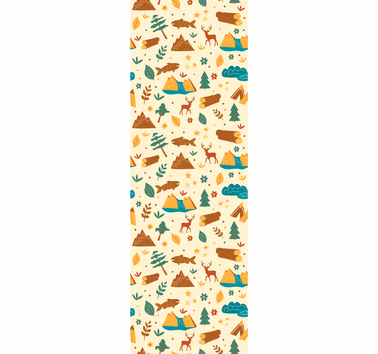 Wallpaper of a tree camping adventure scene - TenStickers
