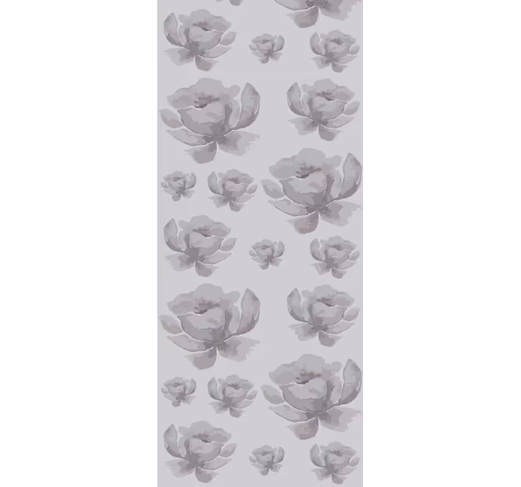 Monochrome Florals flowers wallpaper - TenStickers