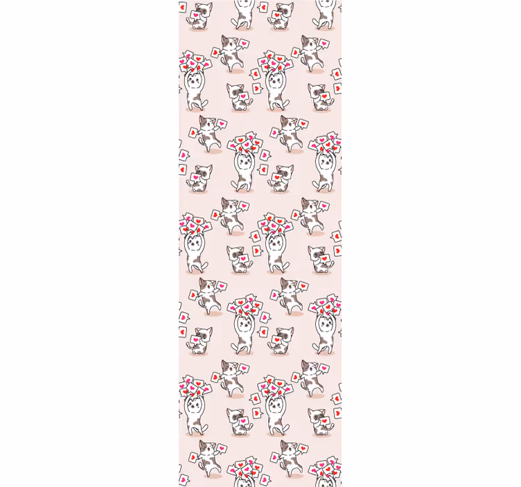 Playful Cat Pattern cats wallpaper - TenStickers