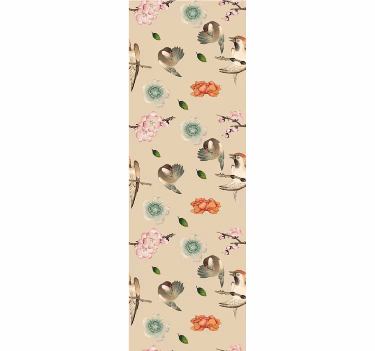 Beautiful bird duck-egg Hallway Wallpaper - TenStickers