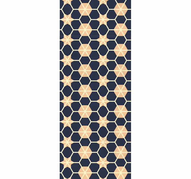 Hexagonal star pattern living area wallpaper - TenStickers