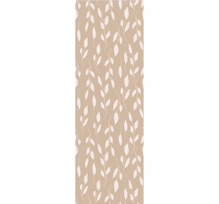Beige delicate pattern leaves wallpaper - TenStickers