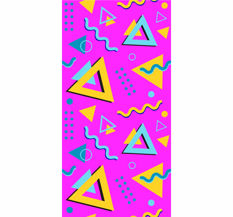 Retro pink pattern triangles wallpaper - TenStickers