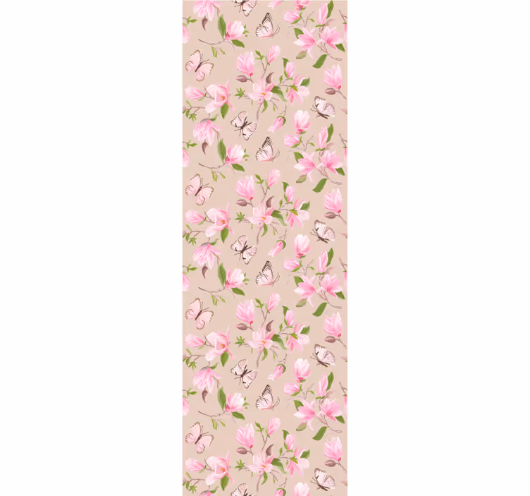 Magnolias and butterflies flowers wallpaper - TenStickers
