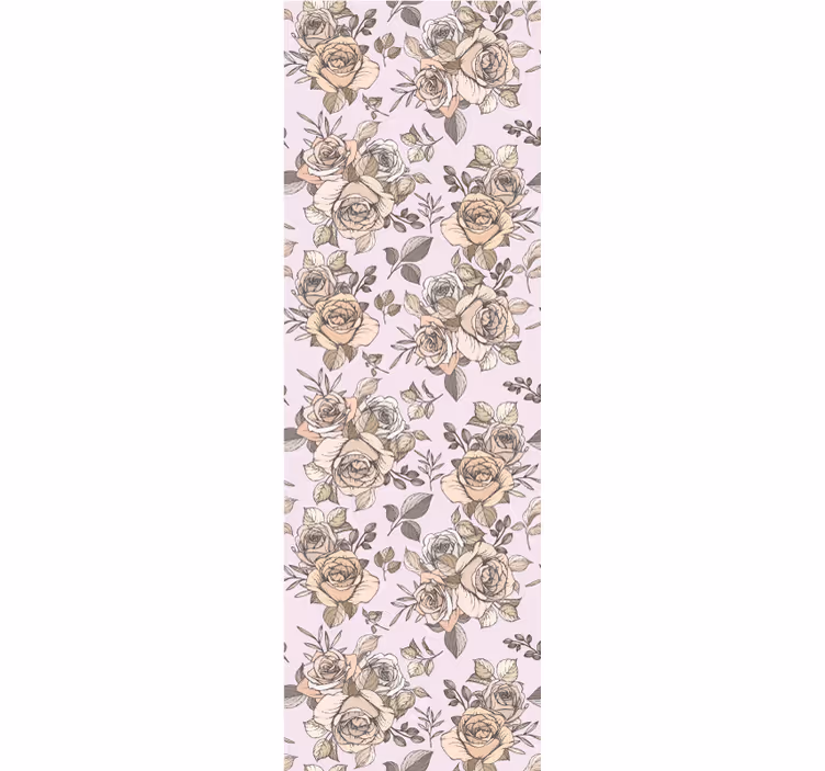 Rose vintage pattern flowers wallpaper - TenStickers