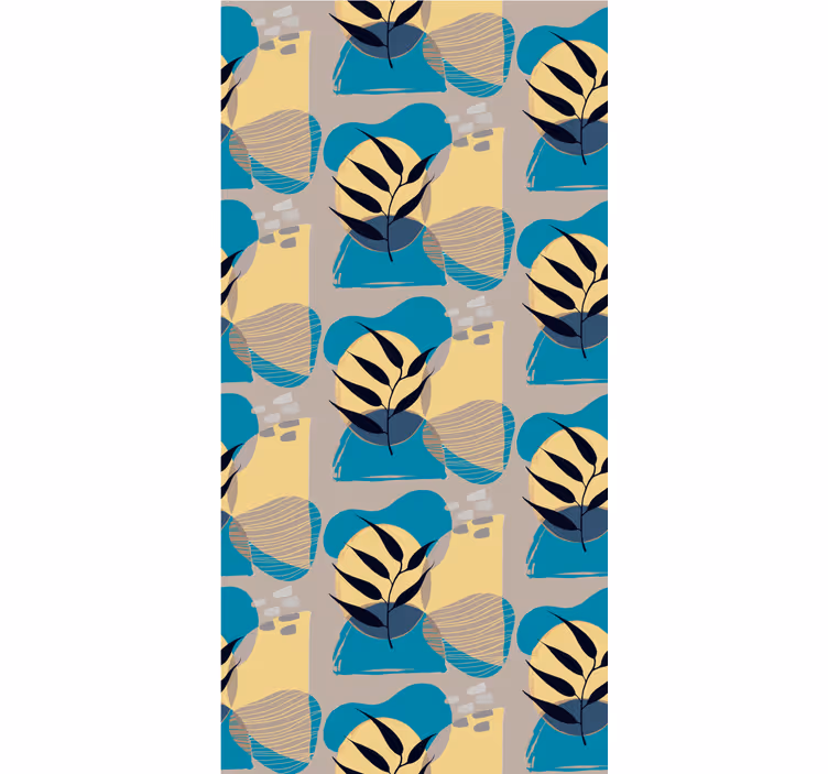 Stylized Leaf Pattern floral wallpaper - TenStickers