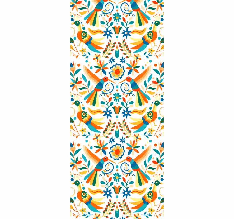 Traditional pattern birds in wallpaper - TenStickers