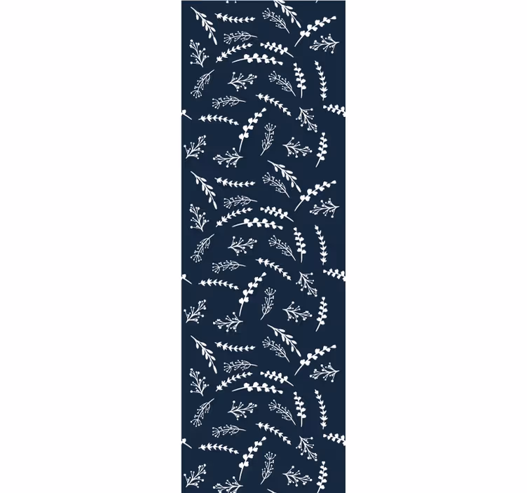 Delicate blue pattern leaves wallpaper - TenStickers