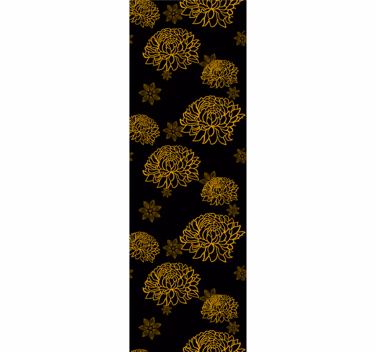 Floral wallpaper with a golden floral pattern - TenStickers